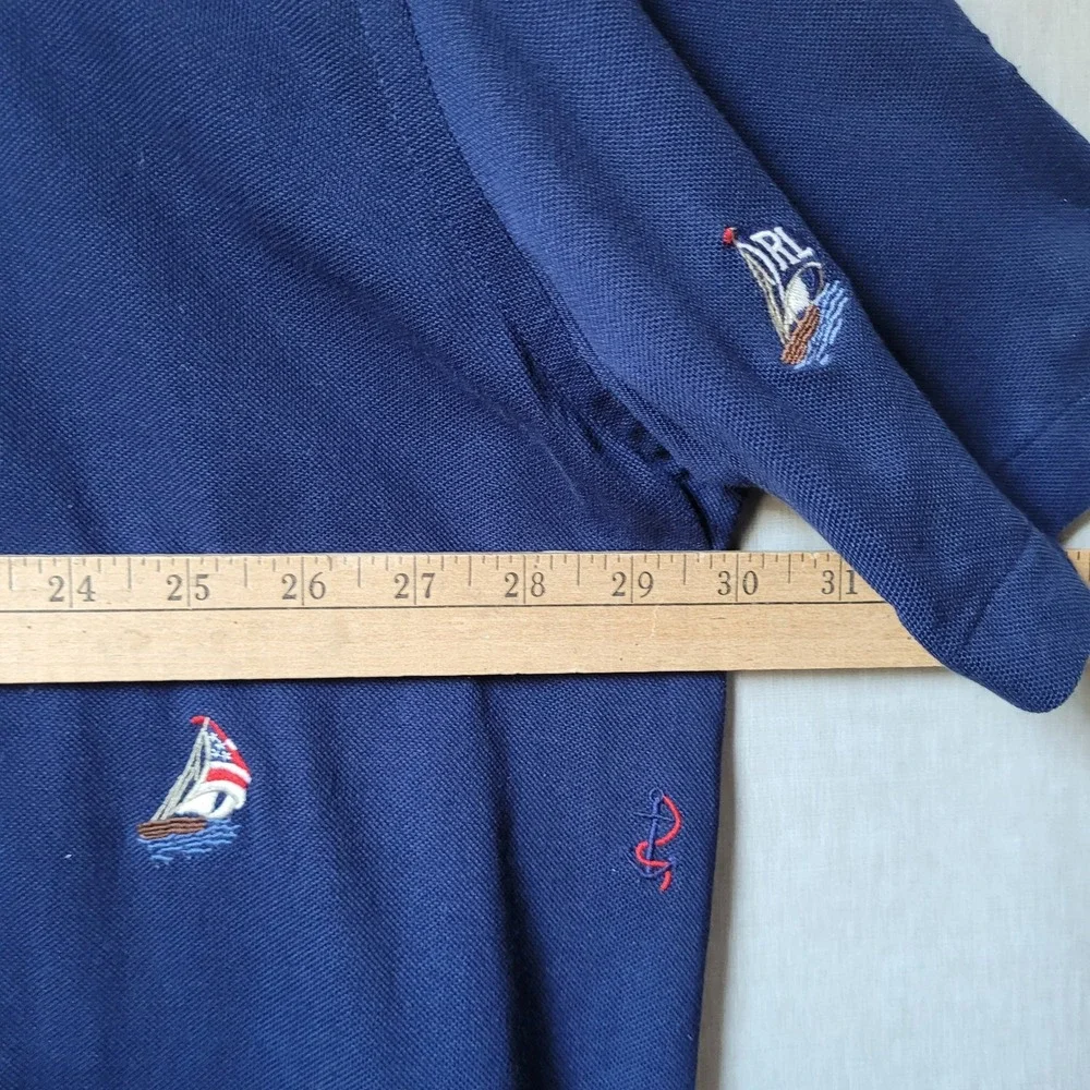 Ralph Lauren Polo Shirt Mens 4XLT Navy Blue Sailboat Lobster Nautical Polo